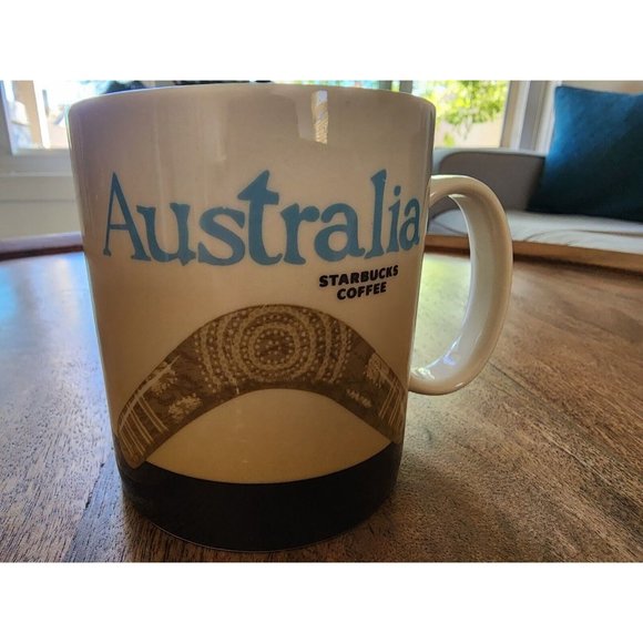 2009 Starbucks Australia Boomerang Kangaroo Collector Series Coffee Cup Mug 16oz - Picture 1 of 6